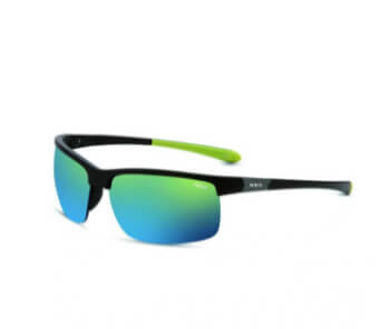 Sportbrille mit blau-grünen Gläsern
